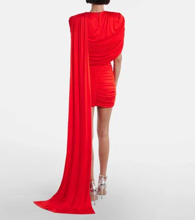 The New Arrivals Ilkyaz Ozel Khara Draped Minidress In Red