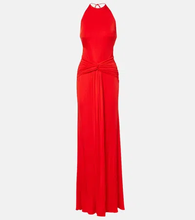 The New Arrivals Ilkyaz Ozel Euphorie Gathered Gown In Red