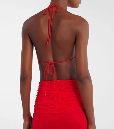 The New Arrivals Ilkyaz Ozel Euphorie Gathered Gown In Red