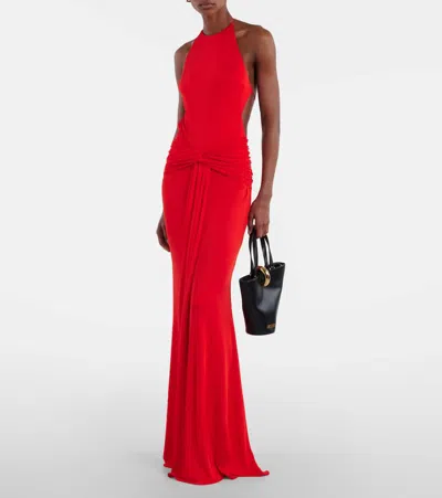 The New Arrivals Ilkyaz Ozel Euphorie Gathered Gown In Red