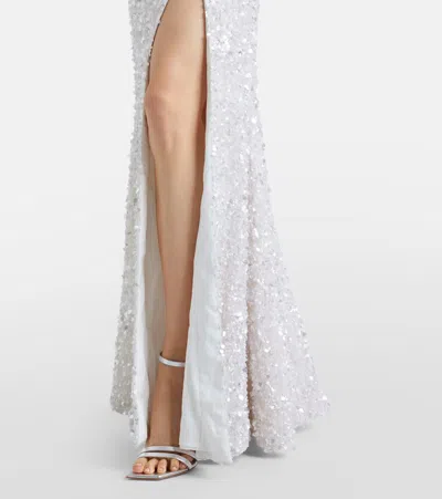 Rachel Gilbert Nixie Sequined Gown In White