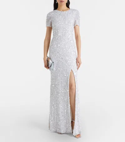 Rachel Gilbert Nixie Sequined Gown In White