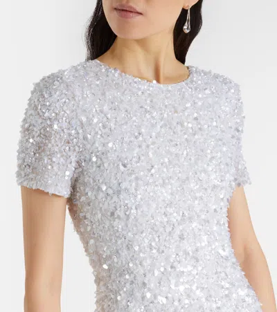 Rachel Gilbert Nixie Sequined Gown In White