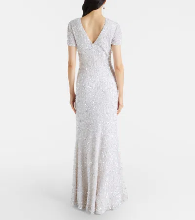 Rachel Gilbert Nixie Sequined Gown In White