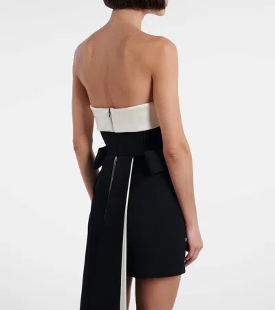 The New Arrivals Ilkyaz Ozel Lalani Draped Strapless Minidress In Black