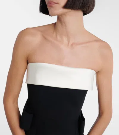 The New Arrivals Ilkyaz Ozel Lalani Draped Strapless Minidress In Black