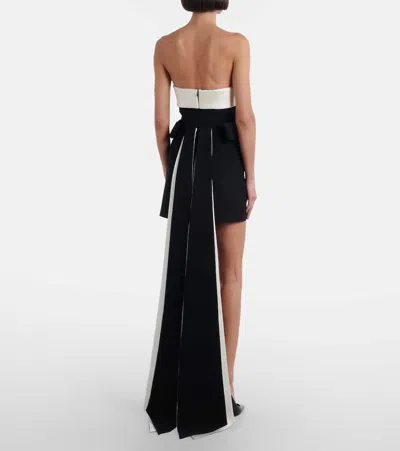 The New Arrivals Ilkyaz Ozel Lalani Draped Strapless Minidress In Black