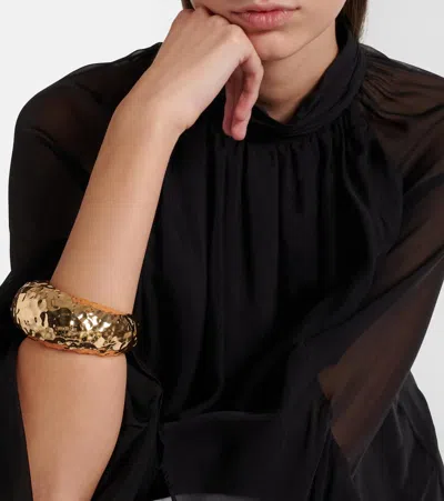 Self-portrait Gold-plated Cuff Bracelet In Gold