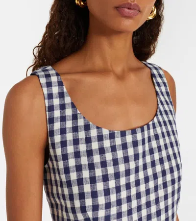 Posse Sadie Gingham Linen Top In Multi