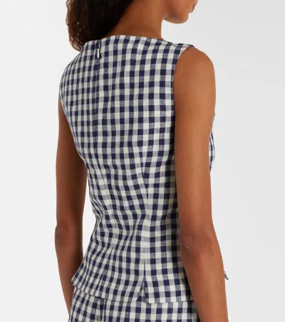 Posse Sadie Gingham Linen Top In Multi