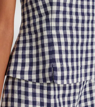 Posse Sadie Gingham Linen Top In Multi