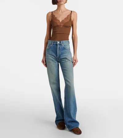 Saint Laurent 70's High-rise Wide-leg Jeans In Blue