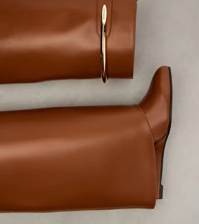 Givenchy Shark 95 Leather Knee-high Boots In Brown