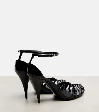 Givenchy Patent Leather Cage Heeled Sandals Women In Animal Print