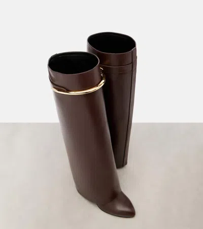 Givenchy Shark 95 Leather Knee-high Boots In Multi