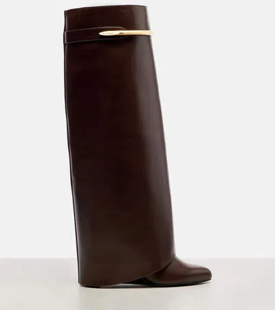 Givenchy Shark 95 Leather Knee-high Boots In Multi