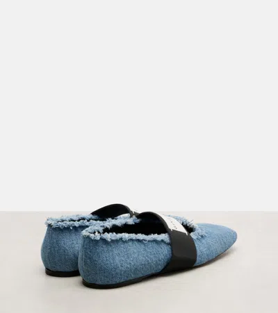 Givenchy Sliced Square Ballerinas In Denim In Blue