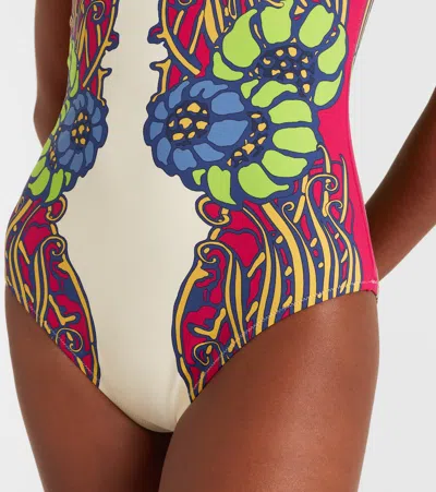 La Doublej Elle Printed Swimsuit In Multi