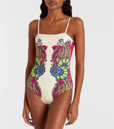 La Doublej Elle Printed Swimsuit In Multi