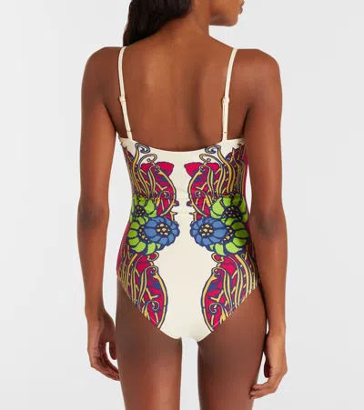 La Doublej Elle Printed Swimsuit In Multi