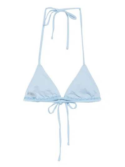 Frankies Bikinis Nick Tie-detail Bikini Top In Blue