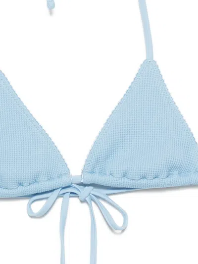 Frankies Bikinis Nick Tie-detail Bikini Top In Blue