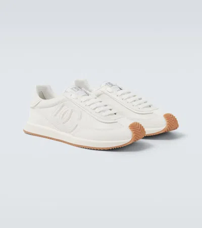 Dolce & Gabbana Men White Low Top Sneakers With Logo Patch On Tongue And Side In Leather Man