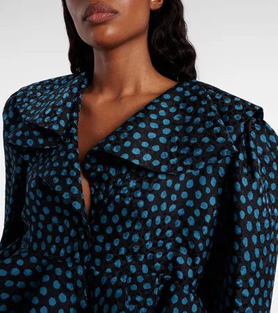 Chloé Polka-dot Peplum Silk Jacquard Top In Multi