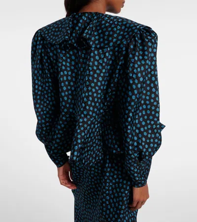 Chloé Polka-dot Peplum Silk Jacquard Top In Multi