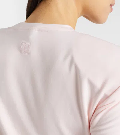 Magda Butrym Cropped Floral-appliqué T-shirt In Pink