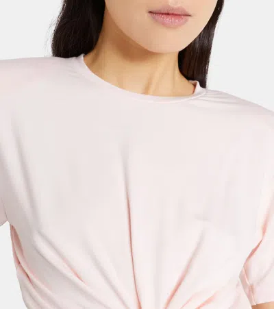 Magda Butrym Cropped Floral-appliqué T-shirt In Pink