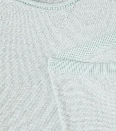 Bonpoint Loan Striped Cotton And Cashmere Sweater And Pants Set In Blue