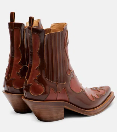 Gabriela Hearst Cassidy Cowboy Ankle Boot In Cognac Leather In Brown