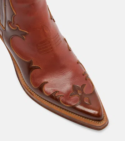 Gabriela Hearst Cassidy Cowboy Ankle Boot In Cognac Leather In Brown