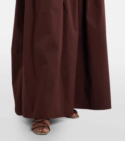 Adriana Degreas Open-back Cotton Maxi Dress In Brown