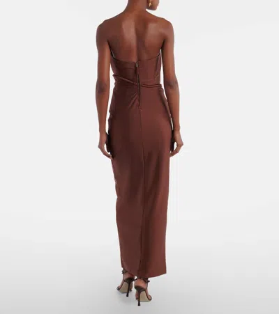Adriana Degreas Asymmetric Gown In Brown