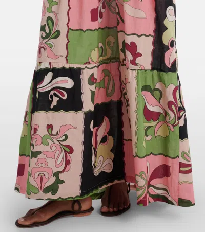 Adriana Degreas Printed Off-shoulder Cotton Maxi Dress In Multi