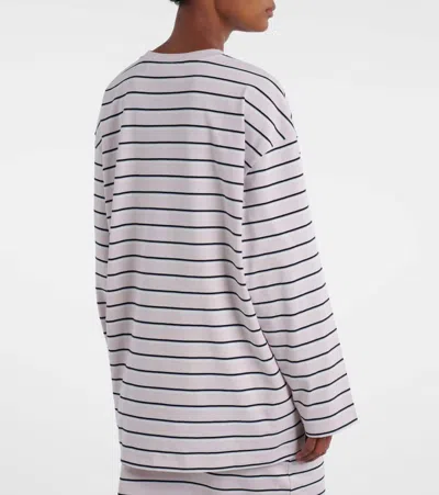 Rotate Birger Christensen Striped Oversized Cotton Jersey T-shirt In Neutral