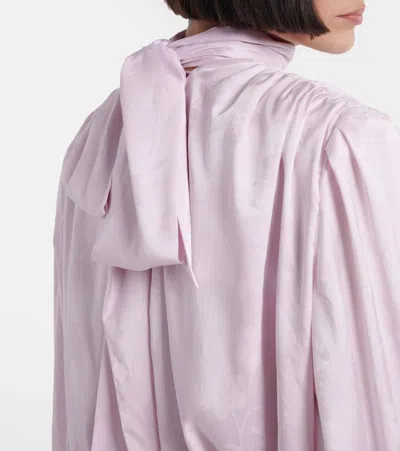 Rotate Birger Christensen Floral Scarf-detail Minidress In Pink