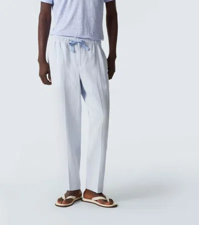 Orlebar Brown Alex Tapered Linen Drawstring Trousers In Multi