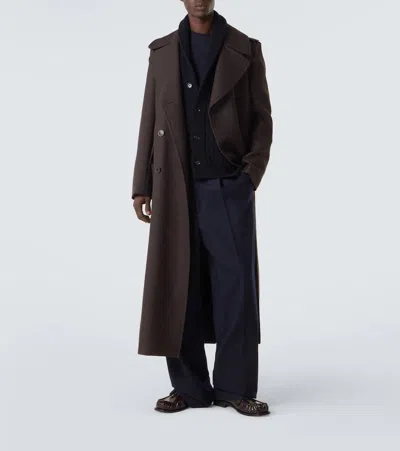 Allude Ribbed-knit Wool And Cashmere Cardigan In Blue