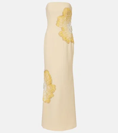 Rebecca Vallance Sequined Gown In Yellow