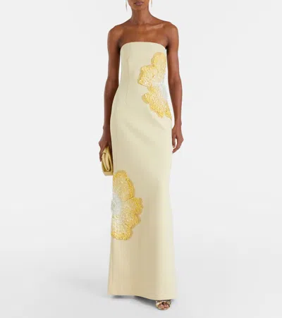 Rebecca Vallance Sequined Gown In Yellow