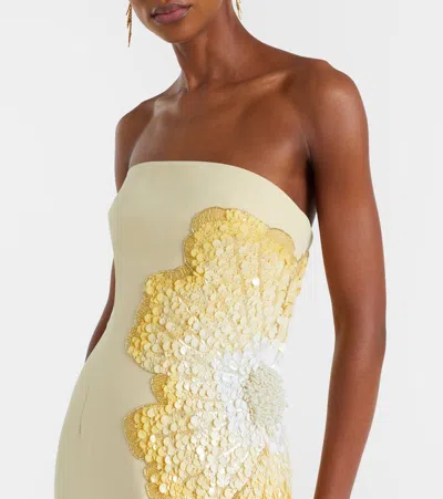 Rebecca Vallance Sequined Gown In Yellow