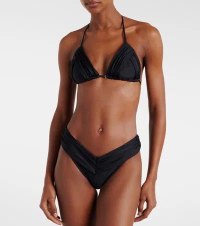 Bananhot Jasmin Gathered Bikini Bottoms In Black