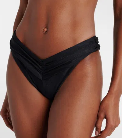 Bananhot Jasmin Gathered Bikini Bottoms In Black