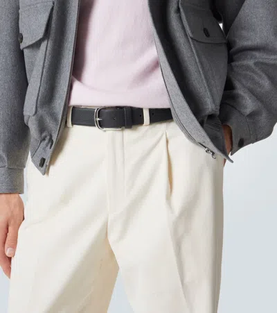 Kiton Leather Belt In Black