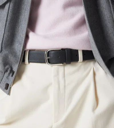 Kiton Leather Belt In Black