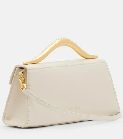 Elie Saab Petit Wave Leather Top-handle Bag In White