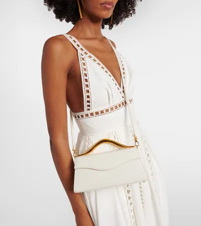 Elie Saab Petit Wave Leather Top-handle Bag In White